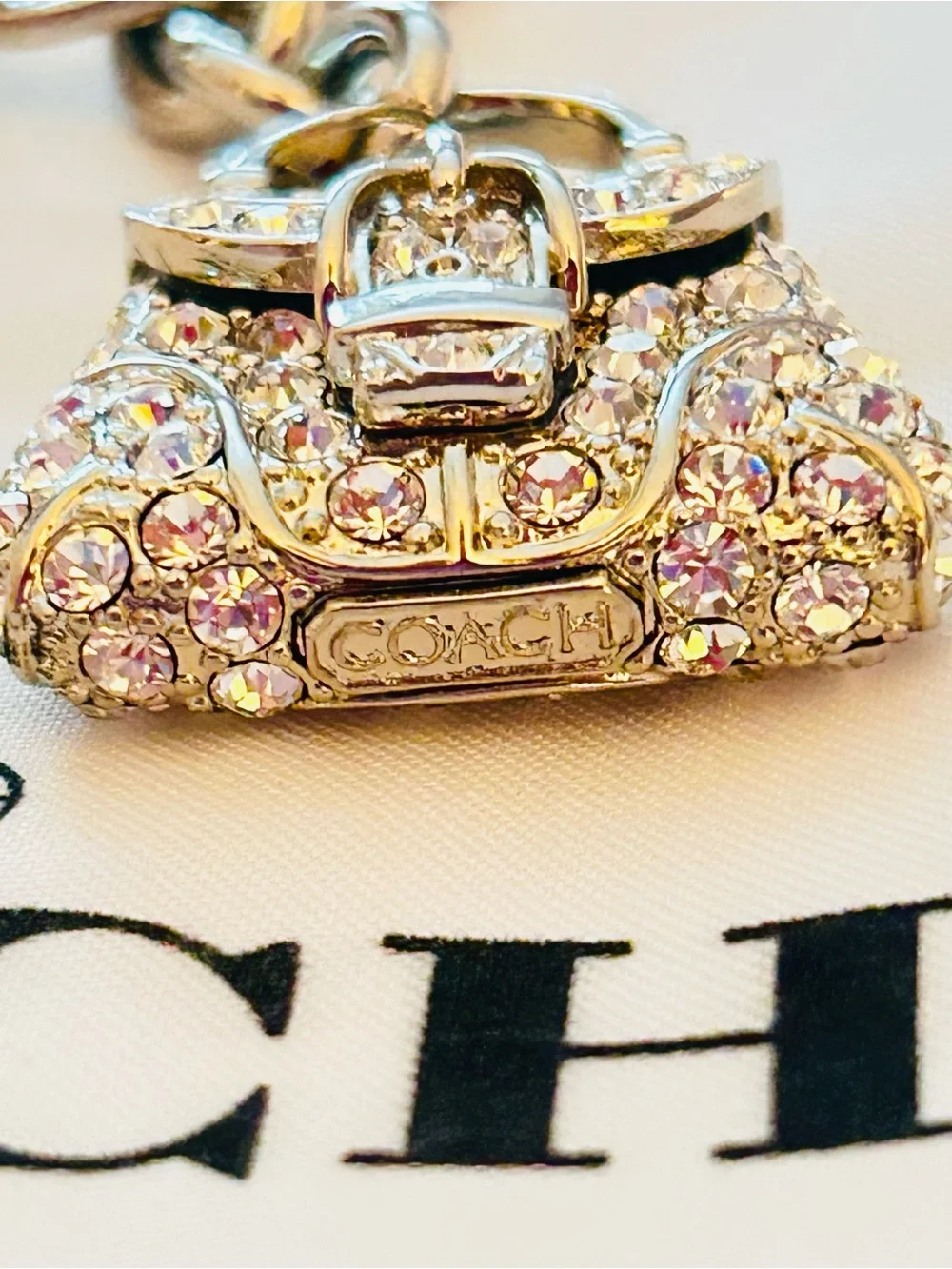 EXTREMELY RARE Coach 3-D Y2K Crystal  SoHo Purse Keychain/ Bag Charm